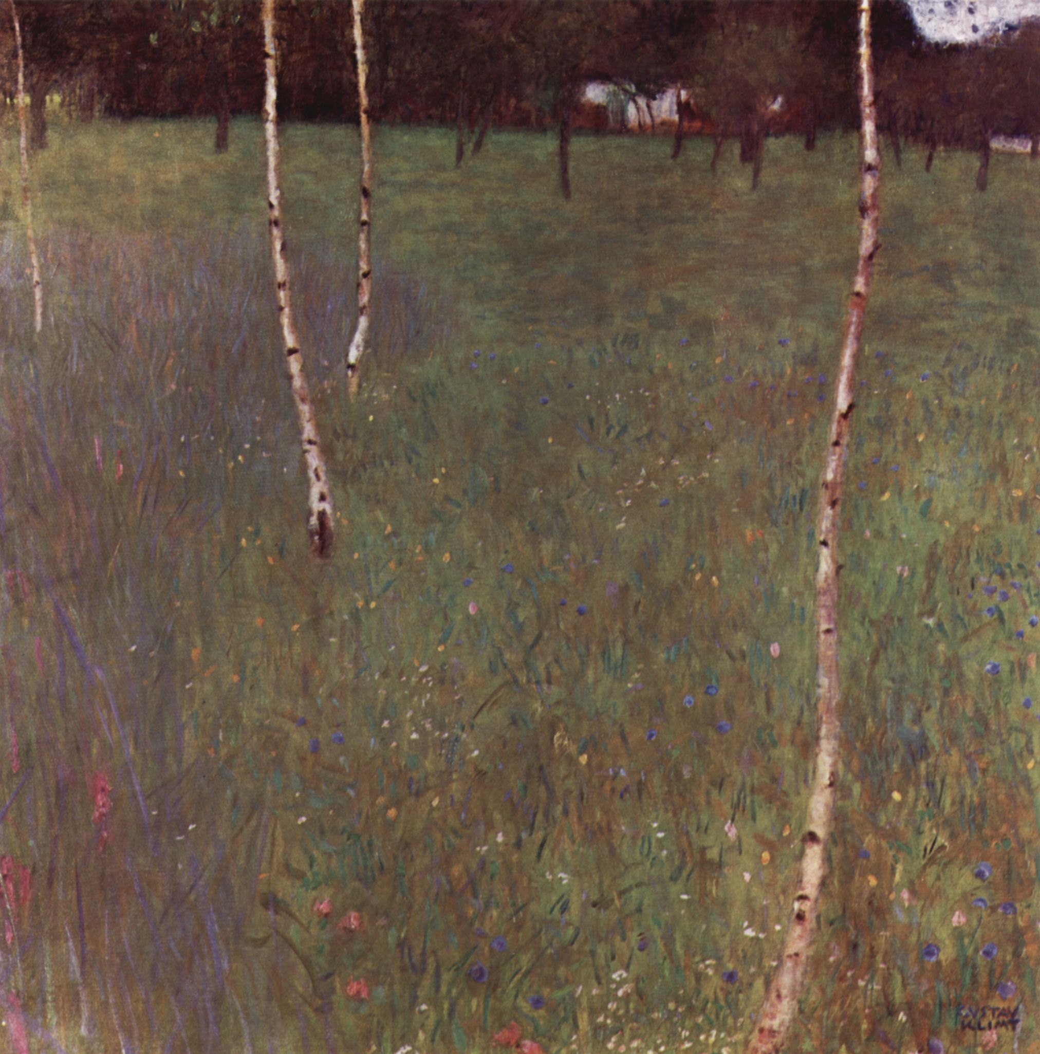 Gustav Klimt - Farmhouses with Birch Trees 1900